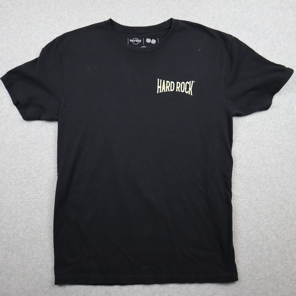 Hard Rock T-Shirt Mens Large Black Game On Skeleton Casino Graphic Tee Shirt